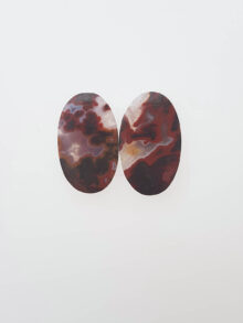 Seam agate paar ovaal cabochon 26,5×15,9×3,8mm