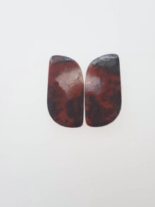 Seam agate paar vrije vorm 2 cabochon 28,8×14,8×4,1mm