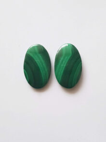 Malachiet ovaal paar 1 cabochon 24,1×14,9×4,8mm