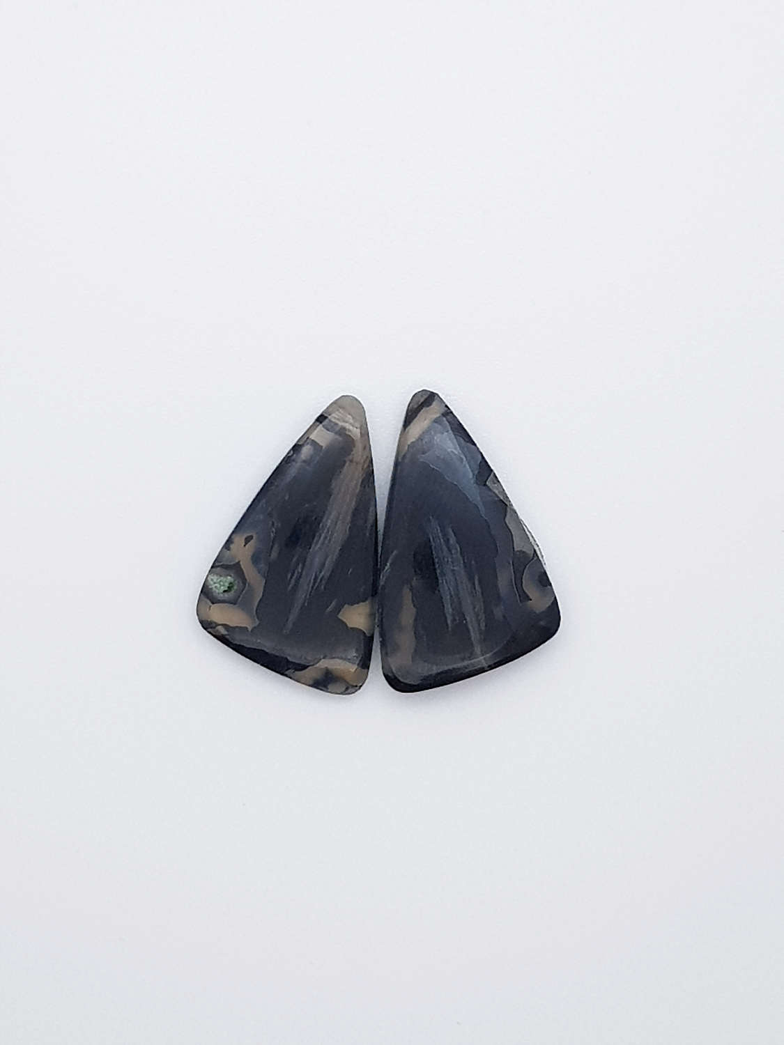Turkse agaat vrije vorm cabochons 24,6x14,9x4,1mm prijs per paar
