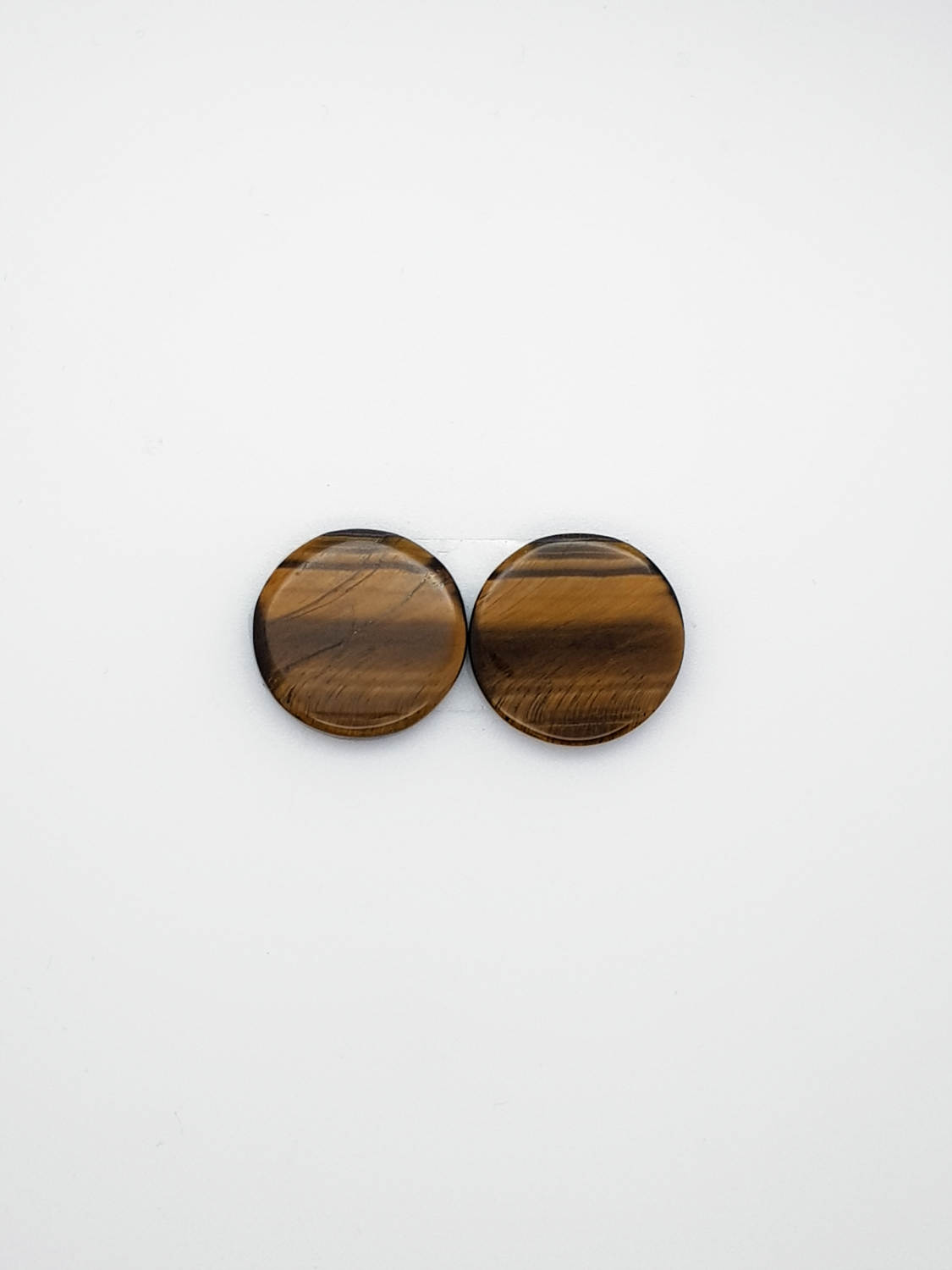 Tijgeroog ronde cabochon 18,5x18,5x3,9mm per paar