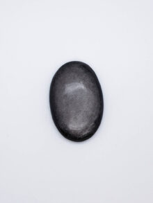 Zilver obsidiaan ovaal cabochon 37x25x8mm
