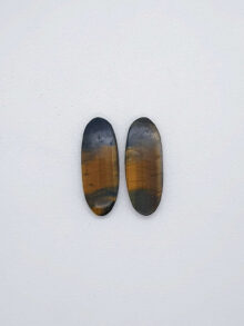 Valken- en tijgeroog combinatie ovaal cabochon 27,8×10,8×3,8mm per paar
