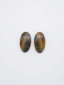 Valken- en tijgeroog combinatie ovaal cabochon 22,8×12,3×4,6mm per paar