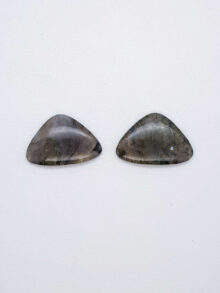 Mos agaat driehoekige cabochon 18,7×27,6×4,4mm per paar