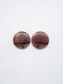 Rhodoniet rond cabochon 20,4×20,4×3,2mm per paar