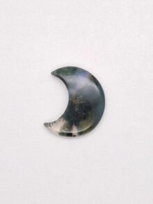 Mos agaat maanvormige cabochon 31,9x26x5,6mm