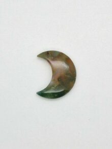 Mos agaat maanvormige cabochon 31,9×25,7×6,5mm