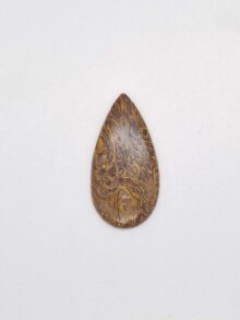 Miriam jaspis/kalligrafie steen druppel cabochon 46,3×23,5×5,5mm