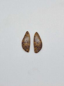 Miriam jaspis/kalligrafie steen vrije vorm cabochon 26,5×10,8x4mm per paar