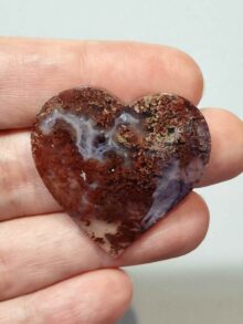 Mos agaat hartje vorm cabochon 36,4×37,7×5,7mm
