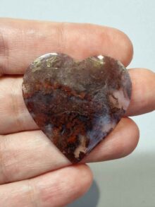 Mos agaat hartje vorm cabochon 39,6x38x5,2mm