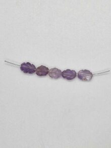 Amethist ovaal gecarvde (blaadje vorm) kraal 10x6x4mm per 5 stuks