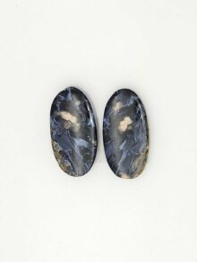 Pietersiet ovaal cabochon 23,5×12,2×5,2mm per paar